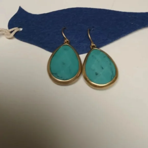 CHLOE & ISABEL MINARET TURQUOISE TEARDROP EARRINGS - Picture 2 of 4